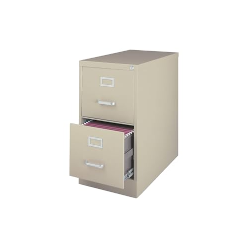 Staples 2-Drawer Vertical File Cabinet, Letter, Lockable, 26.5 In D