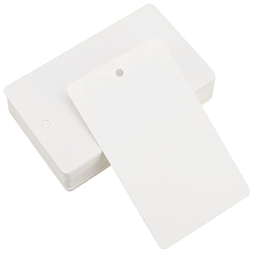 NINGWAAN 2400 PCS 1.7 x 2.9 Inch White Merchandise Tags, Unstrung Price Paper Tags with Hole, Blank Label Hang for Pricing, Tagging, Jewelry Clothing Sale Supplies