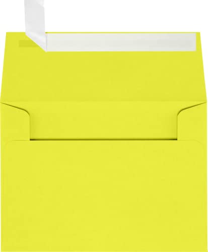 LUXPaper A2 Invitation Envelopes w/Peel & Press (4 3/8 x 5 3/4) - Citrus Yellow (1000 Qty.)