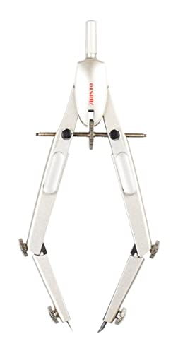 Aristo AR55630 Studio Quick Adjustment Compass (2 Joints, Max. Diameter of Drawing Circles 340 mm, Includes Compass Refills and Replacement Needle, Die-Cast Zinc) Silver