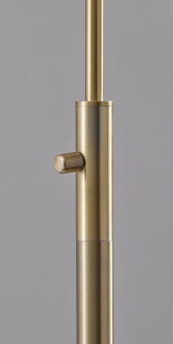 Adesso Antique Brass LED Floor Lamp with Glass Globe Shades