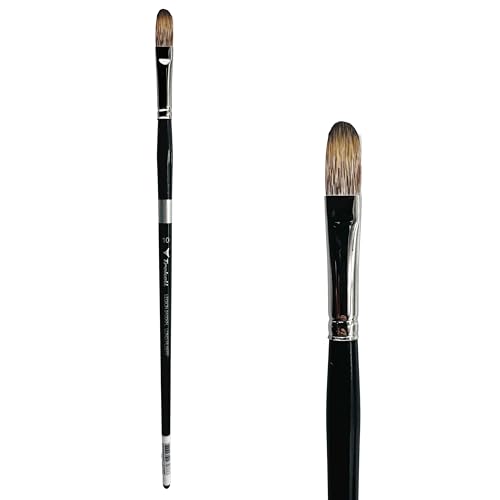 Trekell Legion Synthetic Mongoose Long Handle Artist Brushes for Oil and Acrylic Long Filbert - 9100KFL Series / 10