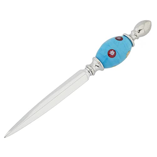 Glass Of Venice Murano Glass Mosaic Letter Opener - Aqua Blue
