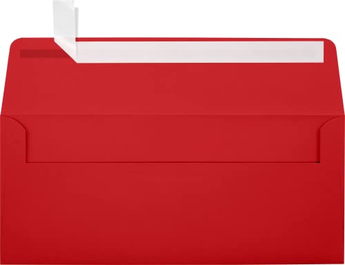 LUXPaper #10 Business Window Envelopes | 4 1/8" x 9 1/2" | Ruby Red | 80lb. Text | 1,000 Qty