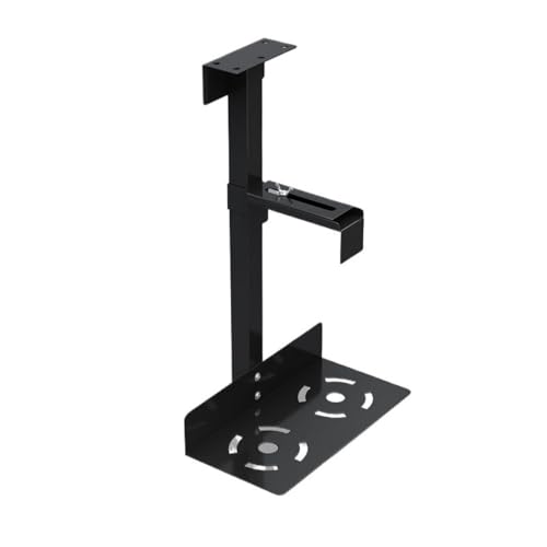 VHDY85KA Office Under Desk PC Holder Mount Adjustable Height and Width CPU Tower Stand Under Desk PC Wall Mount PC Holder Desk PC Tower Stand CPU Holder Accessories(Black)