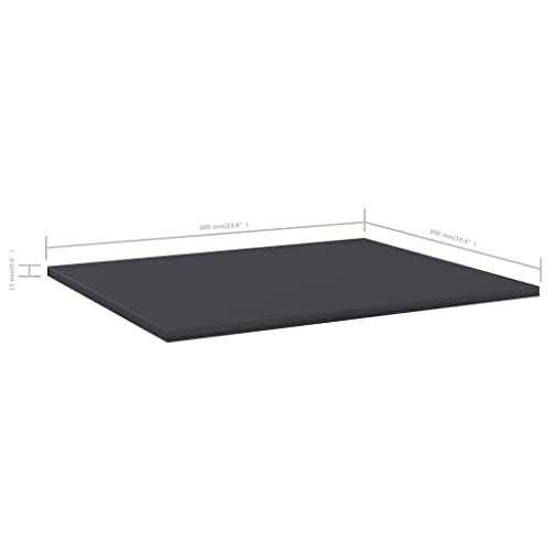 IBUQDDV Engineered Wood Bookshelf Boards 4 Pack, 23.6x19.7x0.6 Inch Gray Storage Shelf Panels, Bookcase Shelf Boards for Additional Storage Space or Replacement