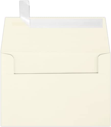 LUXPaper A4 Invitation Envelopes | Peel & Press | 4 1/4" x 6 1/4" | Natural | 80lb. Text | 30% Recycled | 1,000 Qty
