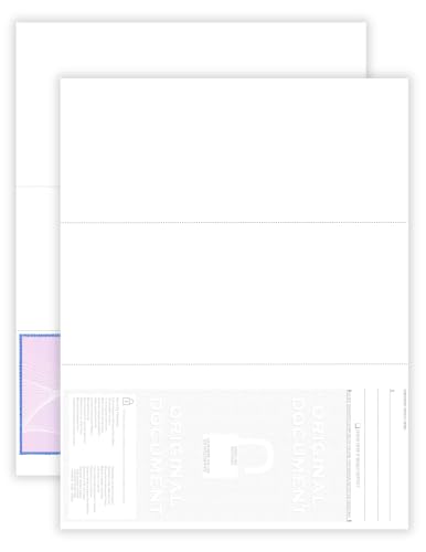 EZ Checks Premium Blank Hologram High Security Laser Check Stock | 500 Sheets | Blue/Maroon | Check at Bottom)