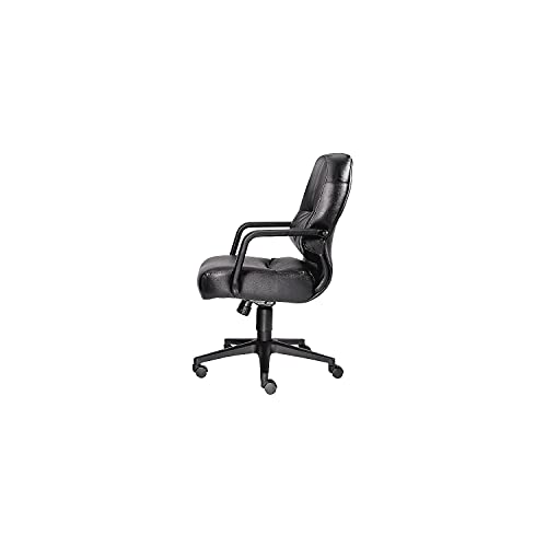 HON Pillow-Soft Mid-Back Chair with Center-Tilt and Fixed Arms, Black