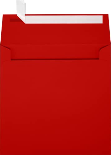 LUXPaper Square Invitation Envelopes | Peel & Press | 6 1/2" x 6 1/2" | Holiday Red | 60lb. Text | 1,000 Qty