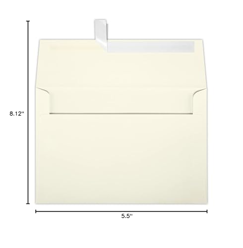LUXPaper A8 Invitation Envelopes | Peel & Press | 5 1/2" x 8 1/8" | Natural Linen | 80lb. Text | 500 Qty