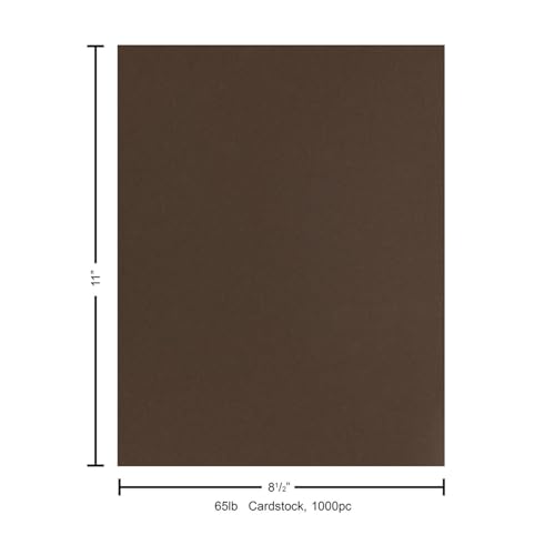 PA Paper Accents Smooth Cardstock 8.5" x 11" French Roast, 65lb colored cardstock paper for card making, scrapbooking, printing, quilling and crafts, 1000 piece box