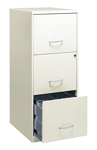 Office Dimensions 3 Drawer Vertical File Cabinet with Lock, Pearl White