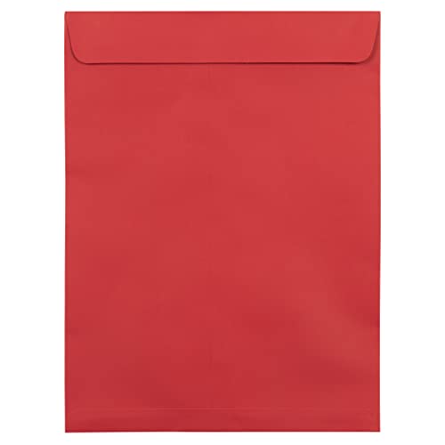 JAM PAPER 9 x 12 Open End Colored Catalog Envelopes with Peel and Seal Closure - Red - Bulk 250/Box