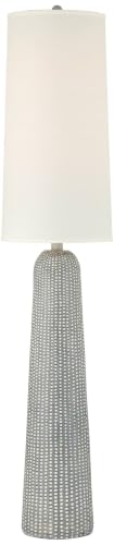 Regency Hill Leisa 65 1/2" High Hammered Gray 2-Light Modern Floor Lamp