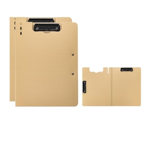 Filing Envelopes 2 Piece Folder with Double Clip Office Supplies A4 Writing PadFile Information Clip(Yellow)