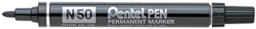 Pentel N50 Permanent Marker Bullet Tip 1.5-2mm Line Black Ref N50-A [Pack of 12]