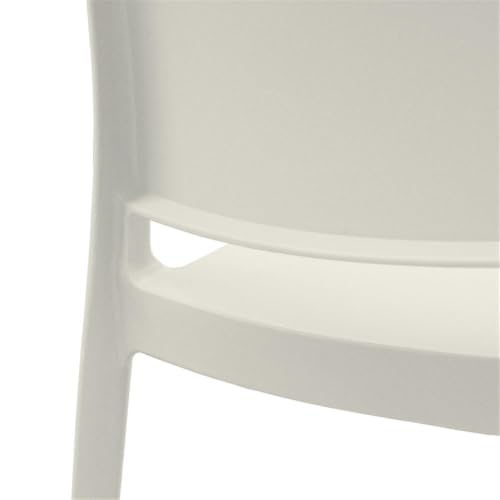 Niche Terrace Plastic Indoor/Outdoor Stacking Chair, 12 Pack - White Down