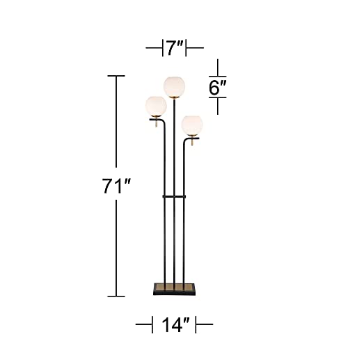 Possini Euro Design Acadia 71" Tall Black and Warm Gold 3-Light Floor Lamp
