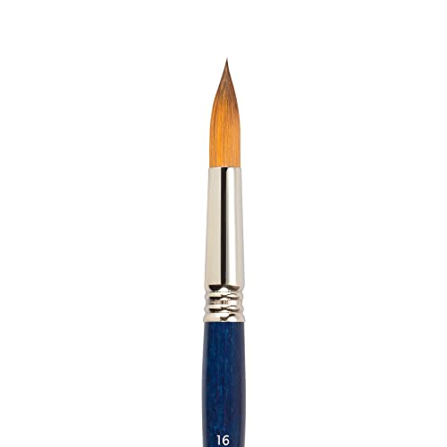 Escoda Chronos Series 1351 Artist Watercolor & Acrylic Paint Brush, Synthetic Toray Fiber & Red Sable Blend, Pointed Round, Size 16