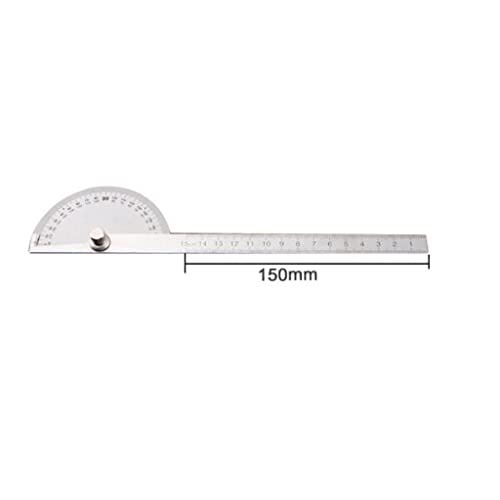 MVNOIRE 1Pcs 180 Degree Adjustable Protractor Multifunction Stainless Steel Roundhead Craftsman Rule