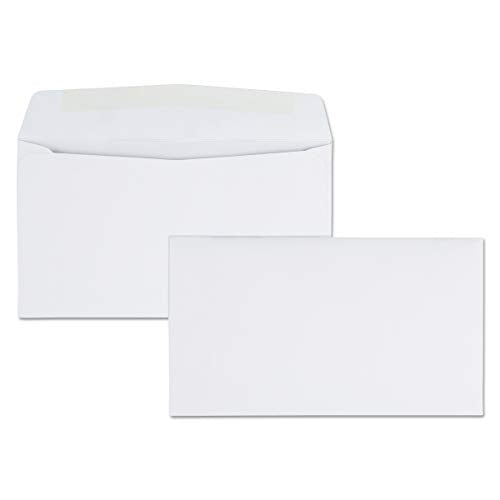 Quality Park #6-3/4 Business Envelopes with a Gummed Flap for Standard Remittance Business Mailing, 24 lb White Wove, 5-3/8 x 6-1/2, 500 per Box (90070)