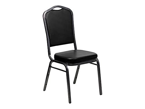 Flash Furniture DC01SVBKVY Vinyl Banquet Chair, Black, 10/Pack (FD-C01-SILVERVEIN-BK-VY-GG)