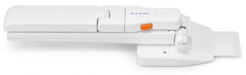 Elmo 1433 Model OX-1 Visual Presenter Document Camera, 1080p Full HD USB, 8MP CMOS Sensor, Built-In Microphone, One-Push Auto Focus, 8x Digital Zoom, A3 Capture Area, Foldable, White