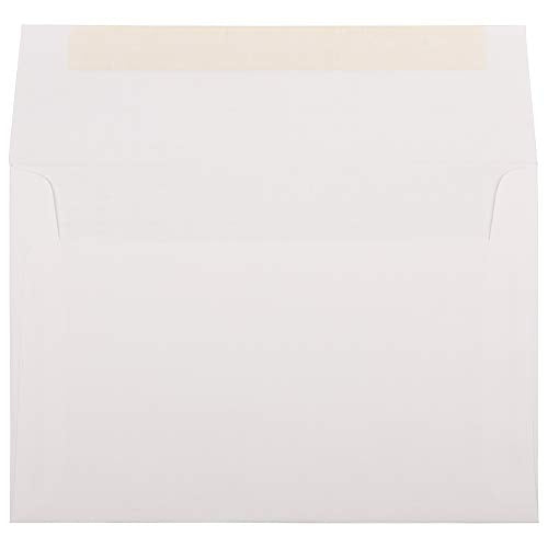 JAM PAPER A8 Strathmore Invitation Envelopes - 5 1/2 x 8 1/8 - Bright White Linen - Bulk 250/Box