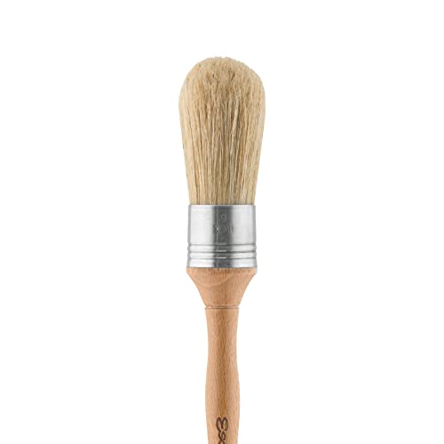 Escoda Series 7500 Artist Oil and Acrylic Paint Brush for Murals, Decorative Work & Faux Finishing, Natural Chungking Hog Bristle, Round Dome, Size 6