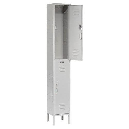 GLOBAL INDUSTRIAL Double Tier Locker, 12x18x36, 2 Door, Ready To Assemble, Gray