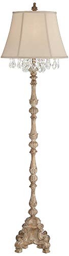 Barnes and Ivy Duval 63 1/2" Tall French Crystal Candlestick Floor Lamp