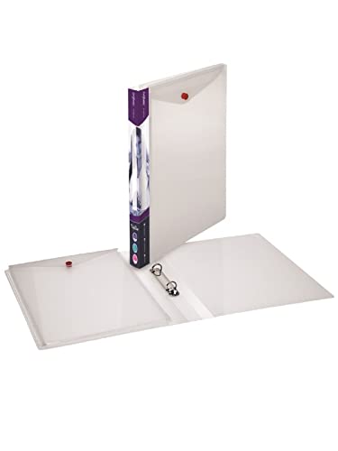 Snopake 15717 Triple View A4 2x25mm O-Ring Binder with Twin Polyfile Wallet - Clear with Electra Assorted Closure (Pack of 5)