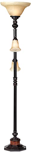 Regency Hill Sonnett 72" Tall 3-Light Torchiere Floor Lamp Living Room