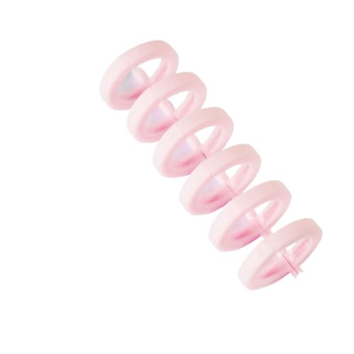 Book Rings Clips 60pcs Albums Binding Supplies Loose Leaf Ring DIY Binder 6-Ring Circle Paper(Pink)