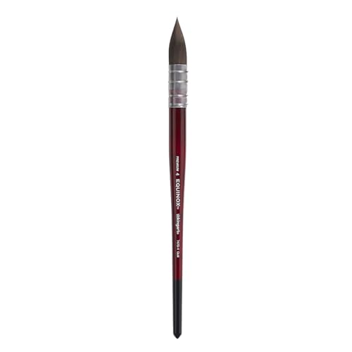 KINGART Equinox 747Q-4 Quill Paintbrush for Watercolor, Gouache, Inks, & Dyes, Size 4, Short Handle