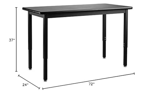NPS SLT 3 Series 24x72" Metal Science Lab Table with HPL Top in Black