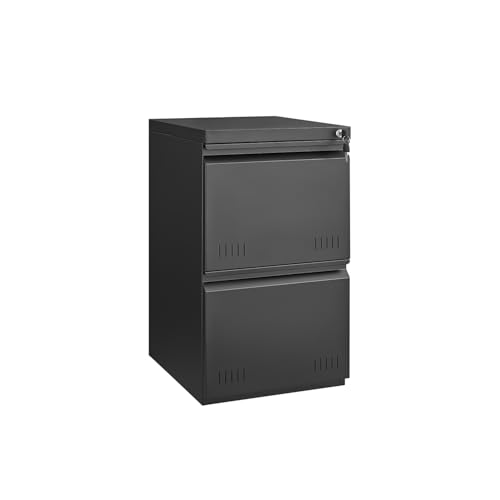 Approgreent 2 Drawer File Cabinets for Home Office, Vertical File Cabinet with Lock, Office Cabinet for A4/Letter/Legal Size, Under Desk Filing Cabinet, Assembly Required(Black)