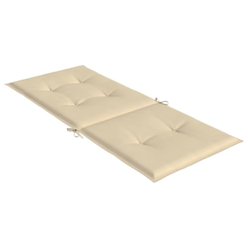 KUTYWEXFM Set of 6 High Back Chair Cushions Beige Outdoor Patio Seat Pads