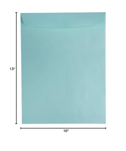 JAM PAPER 10 x 13 Open End Catalog Premium Envelopes - Aqua Blue - 100/Pack