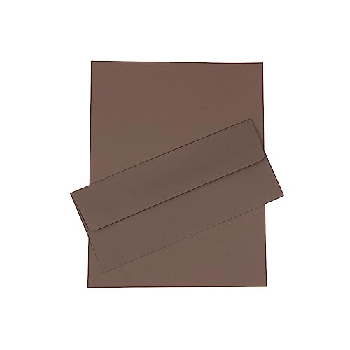 JAM PAPER #10 Business Stationery Set - 4 1/8 x 9 1/2 Envelopes & Matching Letter Paper - Dark Grey - 50/Pack