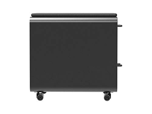 Monoprice Round Corner 2-Drawer File Cabinet - Black, Lockable with Seat Cushion - Workstream Collection (137880)