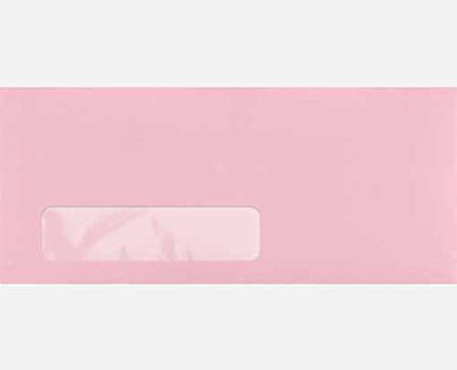 Limited Papers (TM) Regular Mailing And Business Envelopes, Left Hand Window, No. 10 (4.8 x 9.5 Inch), Gummed seal, 24 Pound, Variety of Colors And Quantities. (Pink, 500)