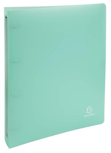 Exacompta - Ref 51973E - Box of 15 Chromaline Binders - 4 Round Rings Diameter 30 mm - Spine 40 mm - Dimensions 32 x 27 cm - A4 Maxi File Format - Pastel Green
