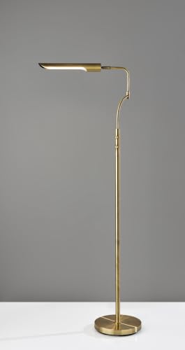 Adesso Antique Brass LED Floor Lamp with Touch Switch