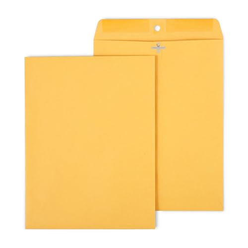 Staples 9.5x12.5 Kraft Clasp Envelopes, Brown, Open-End, 100/Box