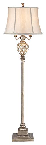 Luke Mercury Glass 4-Light 63 1/2" Tall Floor Lamp with Night Light