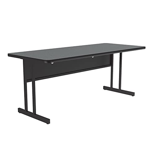 Correll 30"x60" Home & Office Computer Desk, Durable Montana Granite High Pressure Laminate Top, 29" High Training Workstation, Steel Frame & Modesty Panel, Wire Management, Made in The USA