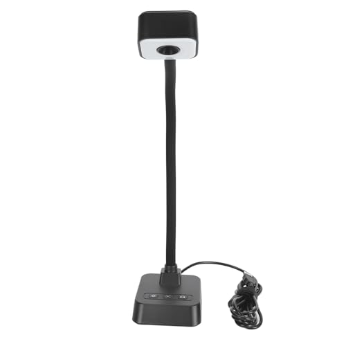 Jelquix 4K USB Document Camera for Teachers, HD Visualizer with 360 Rotatable Lens, 3 Level LED Light Camera with Auto Focus & AI Noise Reduction Mic, Foldable for Window