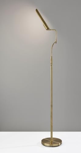 Adesso Antique Brass LED Floor Lamp with Touch Switch